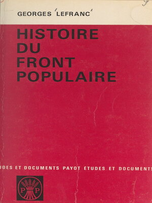 cover image of Histoire du Front Populaire, 1934-1938